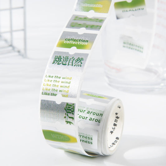 Loose Romance Label Series Silver Quote Washi Tape