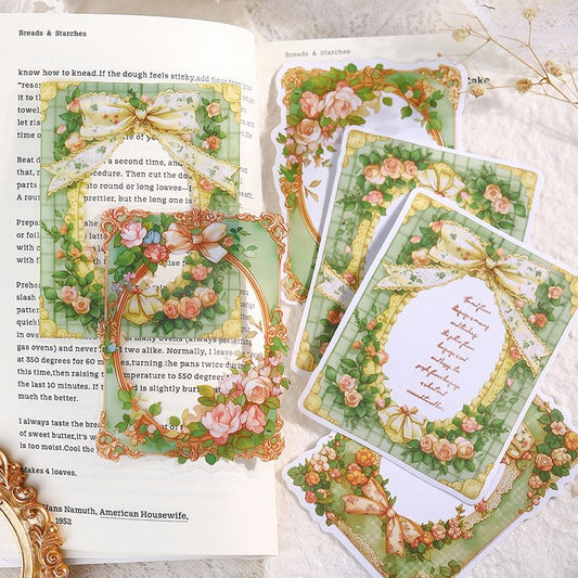 Romantic Record Series Lace Dual Material Stickers