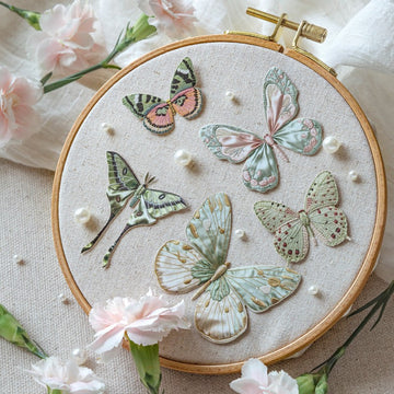 Butterfly Fabric Book Series White Kraft Paper Hard Card Sticker Pack