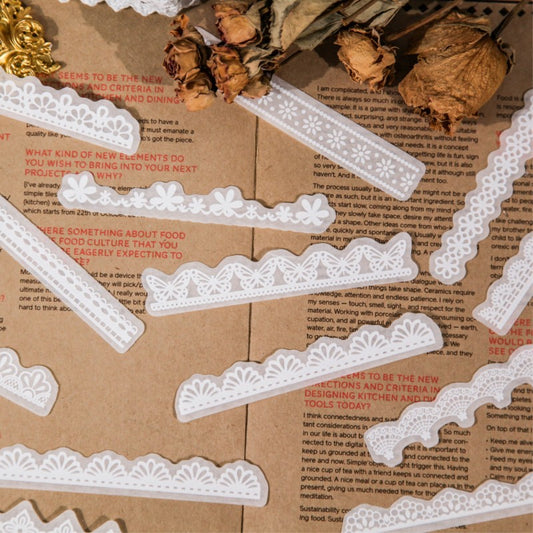 White Gardenia Series Three-dimensional Lace Sticker Pack