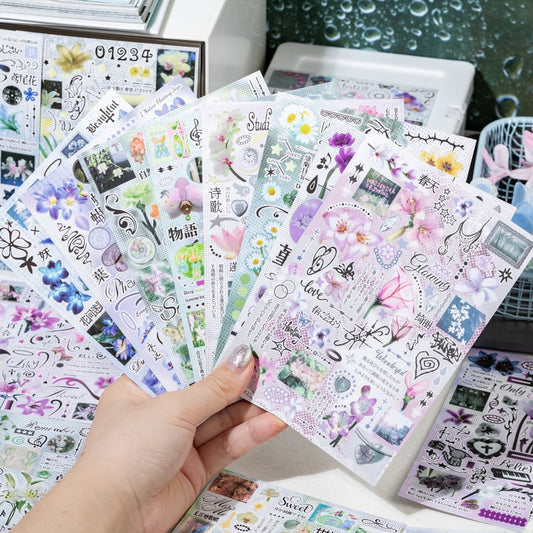 Flowers Hidden In The Mist Series Sticker Book
