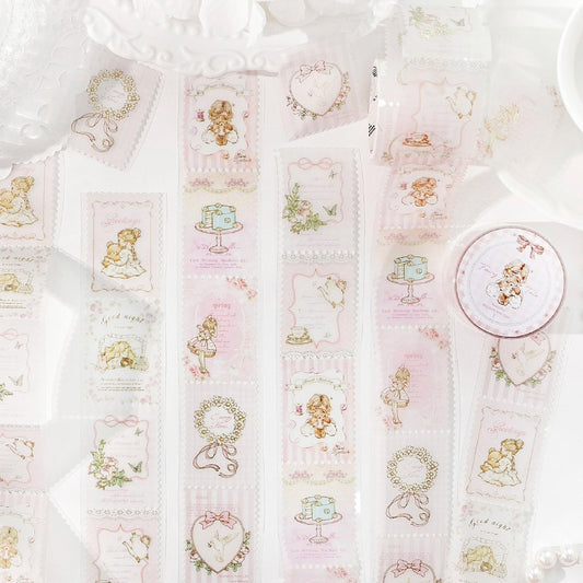 Fairy Town Series Sulfuric Acid Paper Stamp Retro Tape