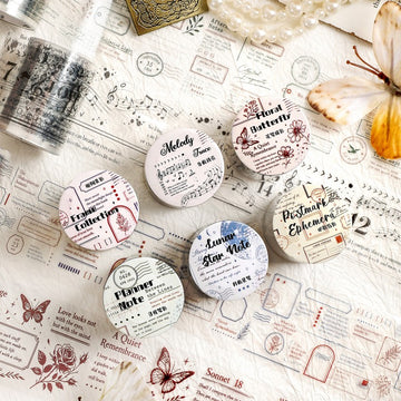Ink Trace Handwriting Light Retro Pet Tape