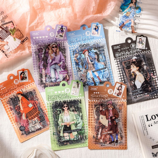 Light Color Time Series Girl-Themed Stickers