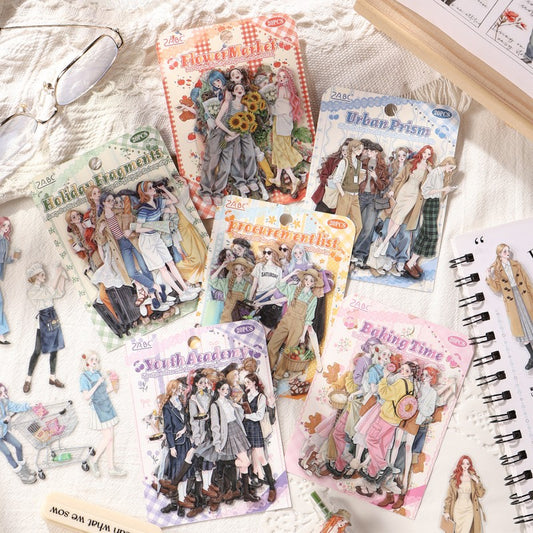 Walking non-stop series Exquisite Character Sticker Packs