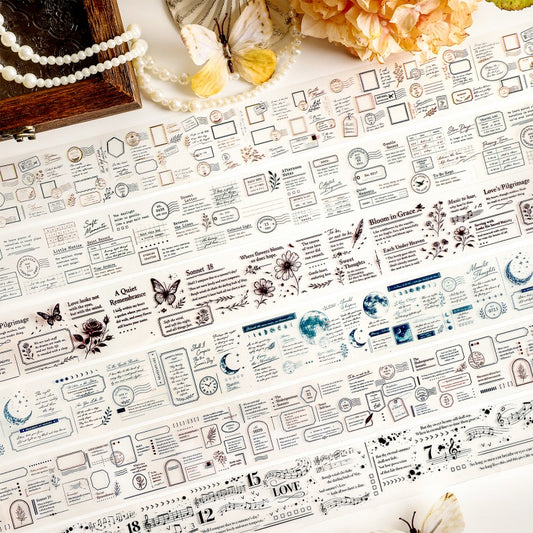 Ink Trace Handwriting Light Retro Pet Tape