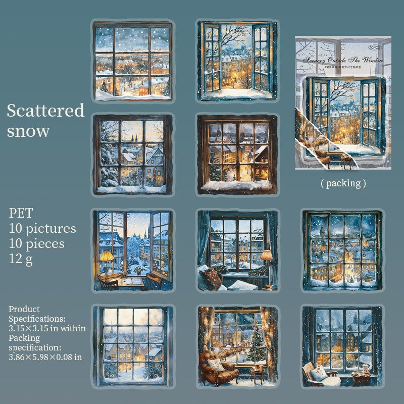 Window Sticker Block View Bright View Outside the Window Series