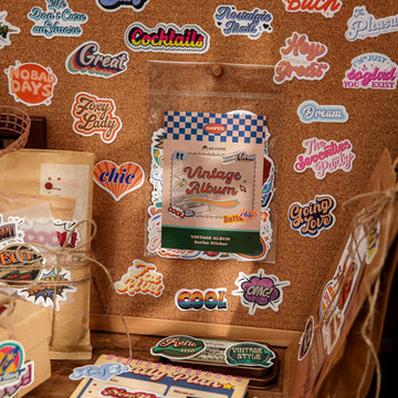 Vintage Special Edition English Lettering Sticker Pack