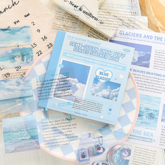 Semi-Sweet Snow Puff Series Dual-Material Sticker Book