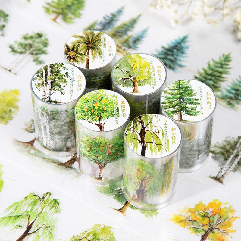 Forest painting dream series Watercolor Trees Washi Tape