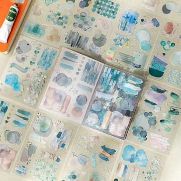 Foggy Watercolor Painting Series Sticker Book
