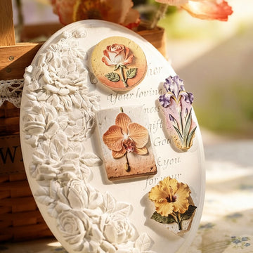 Floral Relief Sculpture Series Sticker Pack
