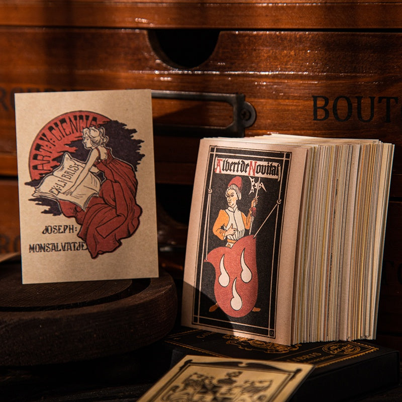 Old Library Bookplate Raw Material Paper