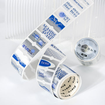 Loose Romance Label Series Silver Quote Washi Tape