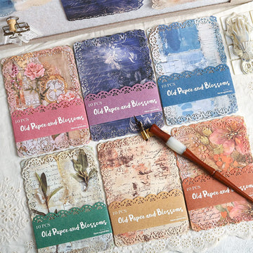 Old Paperand Blossoms Series Scrapbook Paper