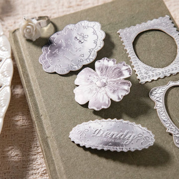 Silver Light Handmade Imitation Tin Foil Texture Sticker Pack