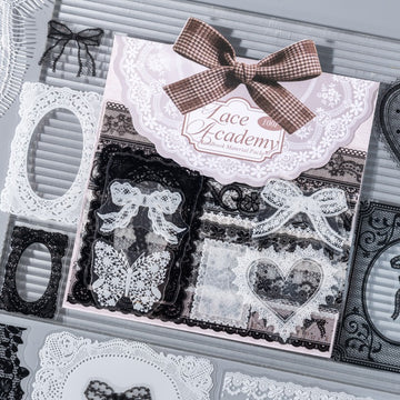 Vintage PET Lace Stickers Pack 100PCS