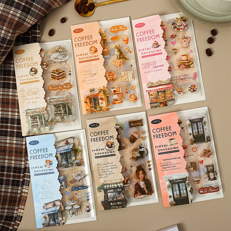 Coffee Freedom Sticker book 4pcs