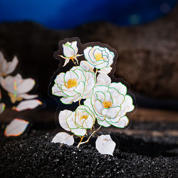 Plain Colored Flower Bloom Stickers 10pcs