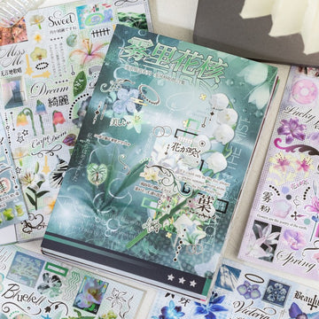 Flowers Hidden In The Mist Series Sticker Book