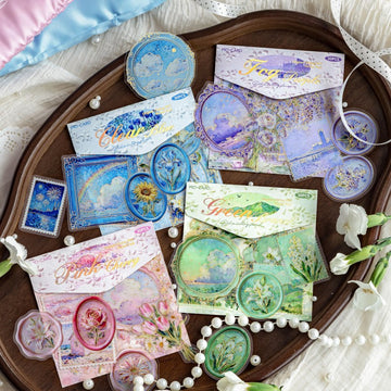 Oil Painting Floral Letter Series Sticker Pack