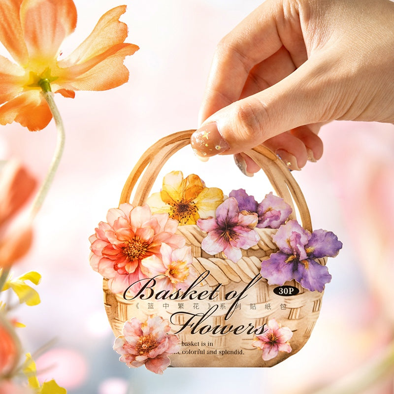 Basket of flowers Series Sticker Pack