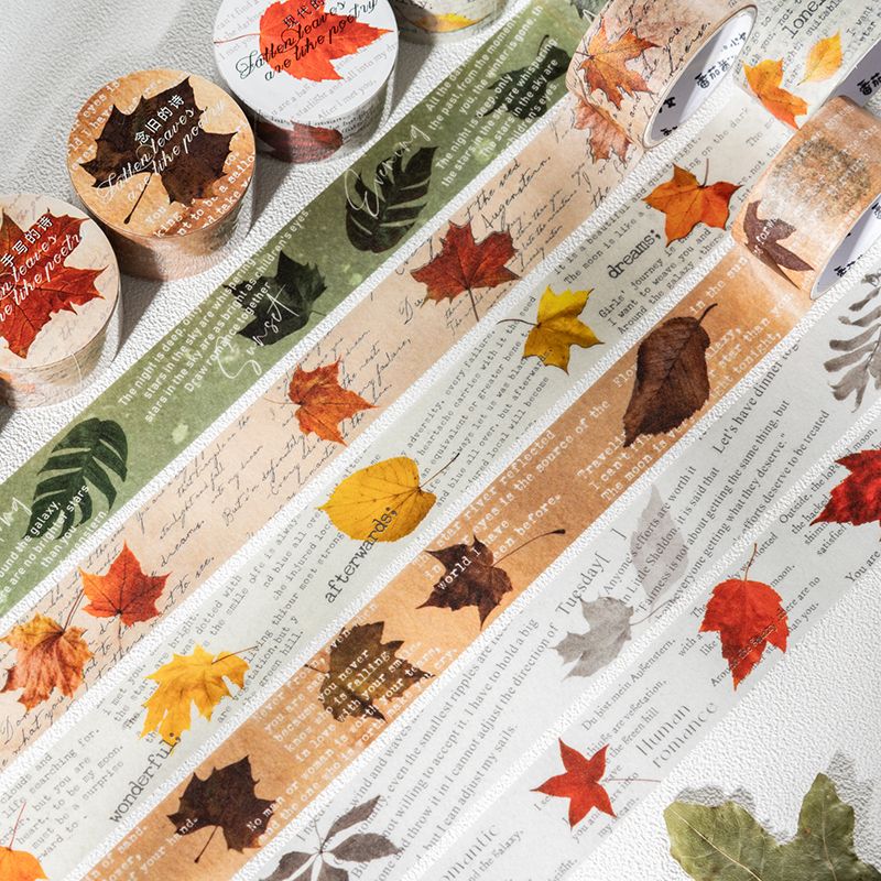 Poetry of a Leaf Series Vintage Fallen Leaf Washi Tape