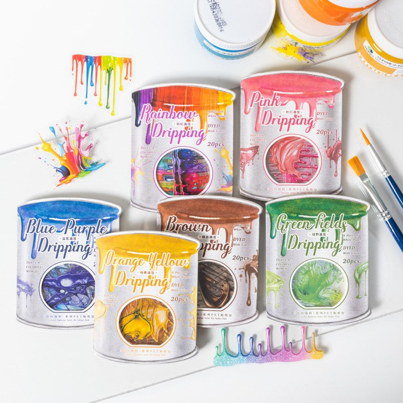 Color Splash Series Paint Drip Decorative Stickers