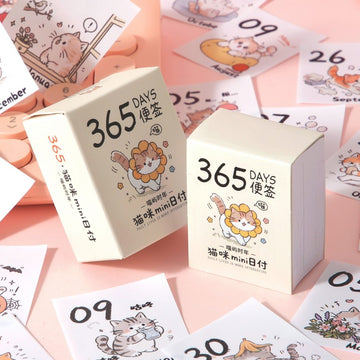 Cat Mini Daily 365 Calendar Note Card Template