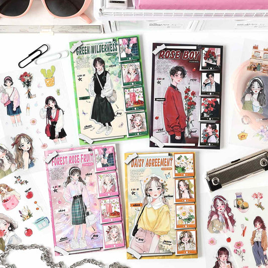 Flower shadows and poems Series PET Sticker Book