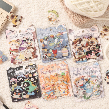 Bicolor Cute Paws Series Animal Sticker Pack