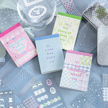 Sugar Diary Series Silver Foil Pet White Ink Sticker Book