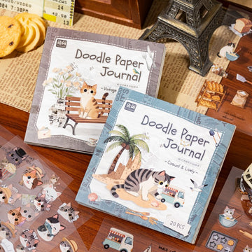 Paper Journal Doodle Series Pet Dual-Material Sticker Book