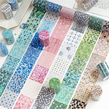 Glass Colored Brick Series Colorful Tile Grid Texture Tape
