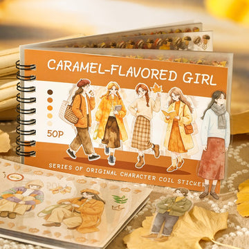 Caramel-Flavored Girl Series Original Character Coil Sticker Book
