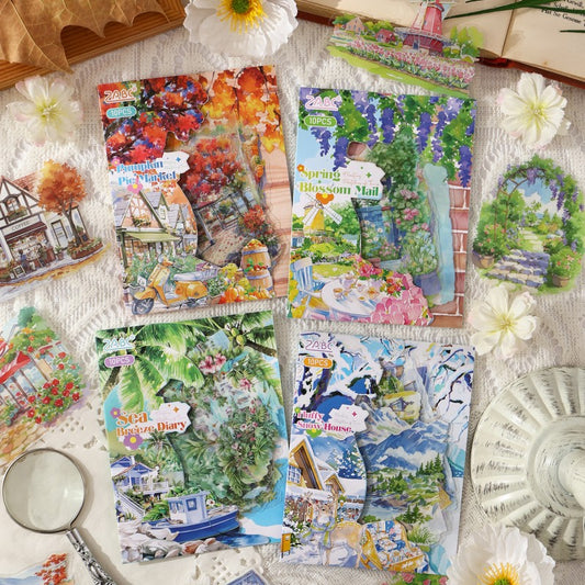 Light Sketch of Seasons Sticker Book 10Pcs