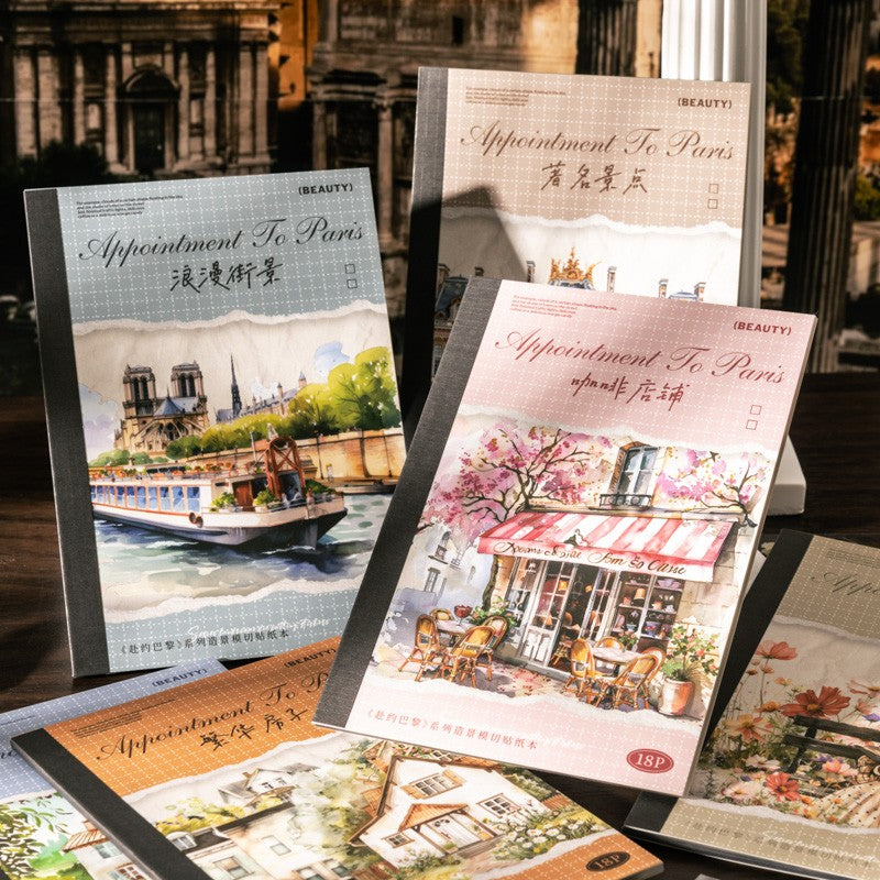Paris Rendezvous Series Scenic Die-Cut Sticker Book