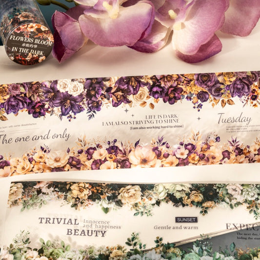 Dark Night Flowers Series Watercolor Landscape tape