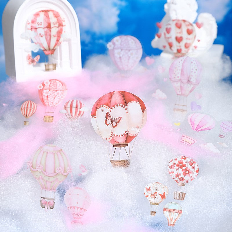 Flying to Her Cloud Series – Hot Air Balloon Sticker Pack