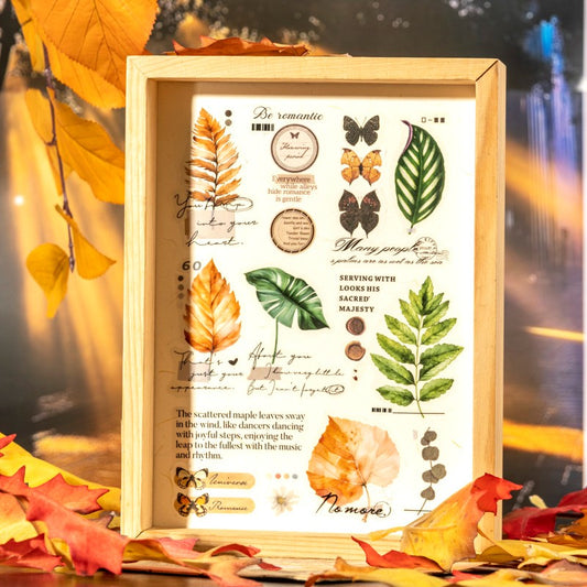 Poetry for Leaves Series Romantic Leaf-Themed Sticker Pack