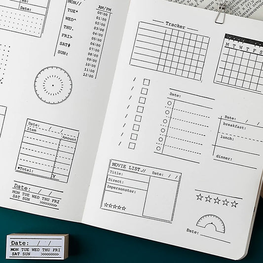 Time To Plan Wooden Weekly And Digital Ledger Seals, Ledger Diy Seal Props-TAHARA