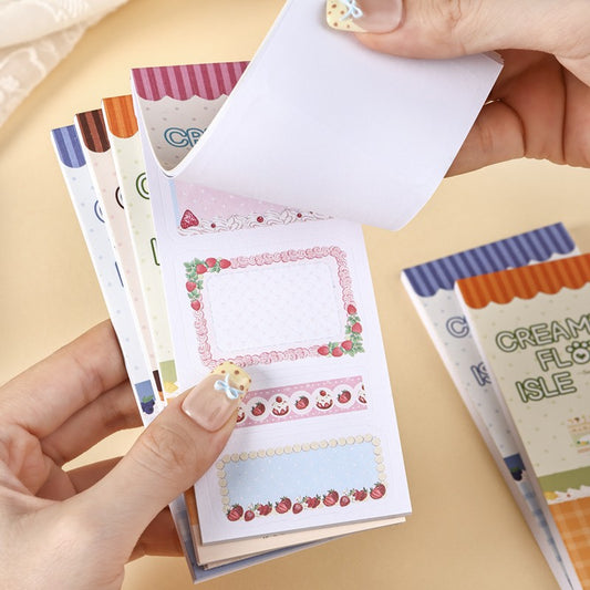 Creamy Flower Isle Series Die-Cut Sticker Book