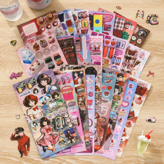 Showa Series Retro Character Stickers Set