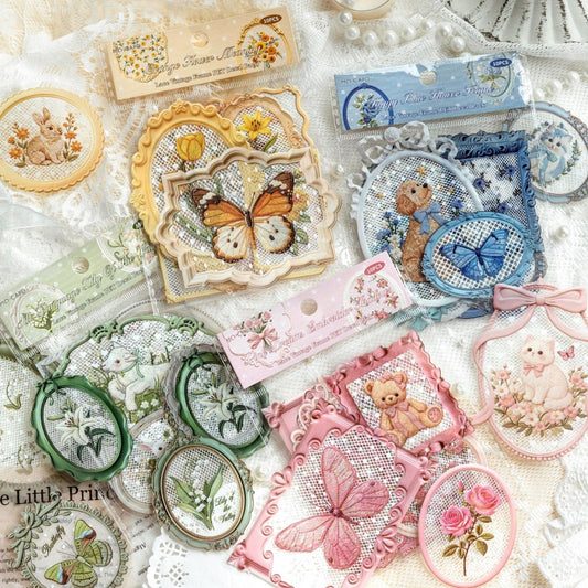 Lace Floral Frame Collection Series Sticker Pack