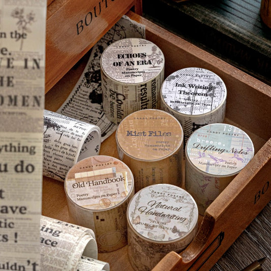 A series of Poems on paper Series Tape