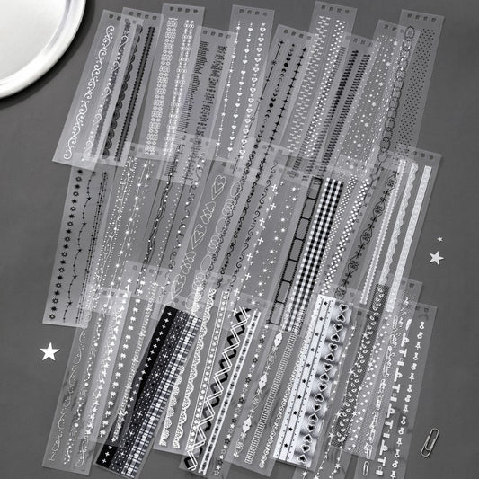 Narrow Strip Adhesive Tape Series PET Stickers Sheet