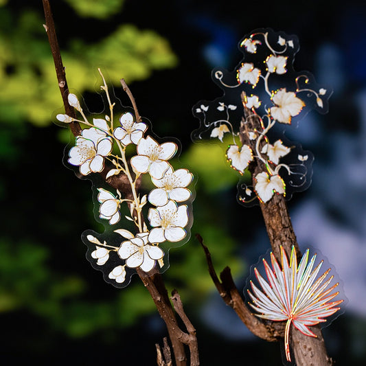 Plain Colored Flower Bloom Stickers 10pcs