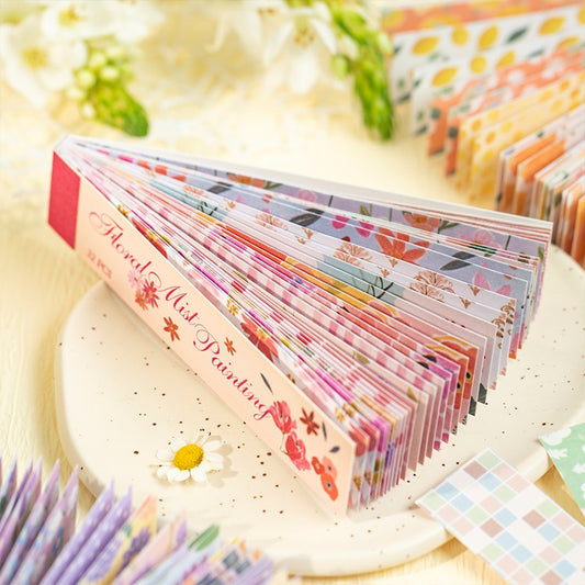 Floral Mist Painting Series Long Strip Washi Sticker Book