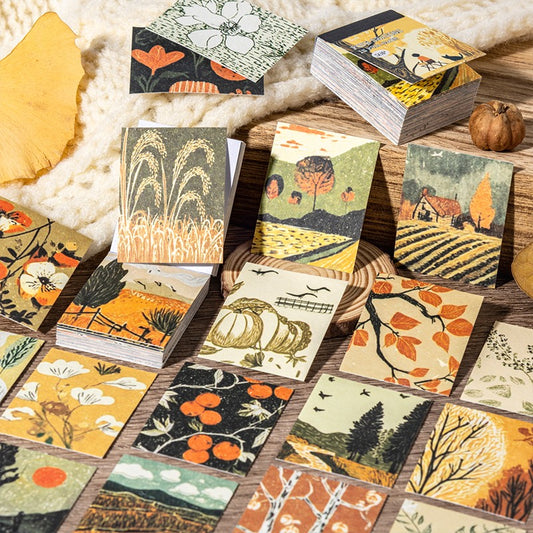 Soft Vintage Hand Drawn Base Sticker Book 50PCS
