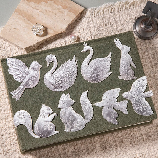 Silver Light Handmade Imitation Tin Foil Texture Sticker Pack